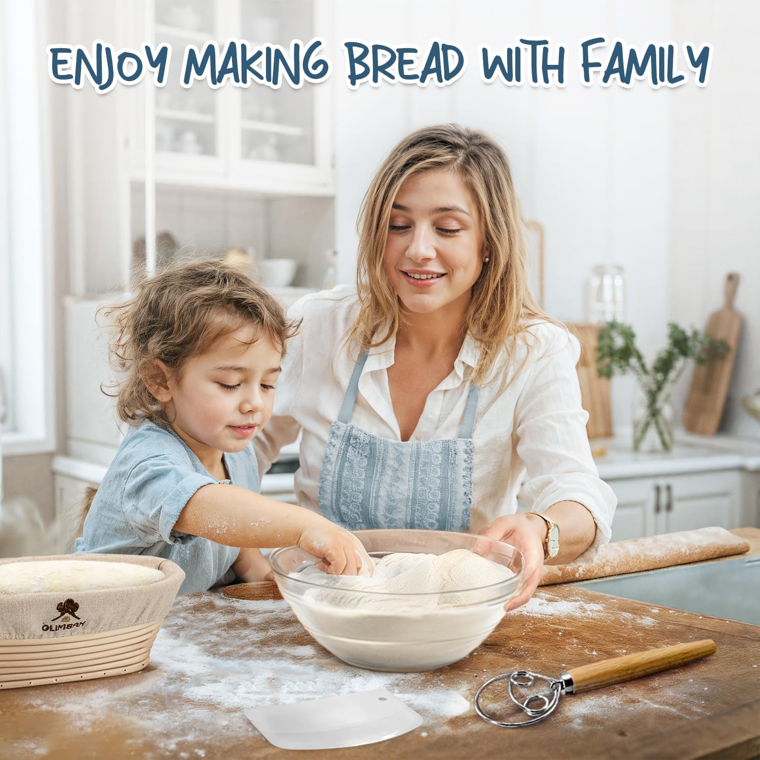 Sourdough bread starter kit glass jar with breathable cover