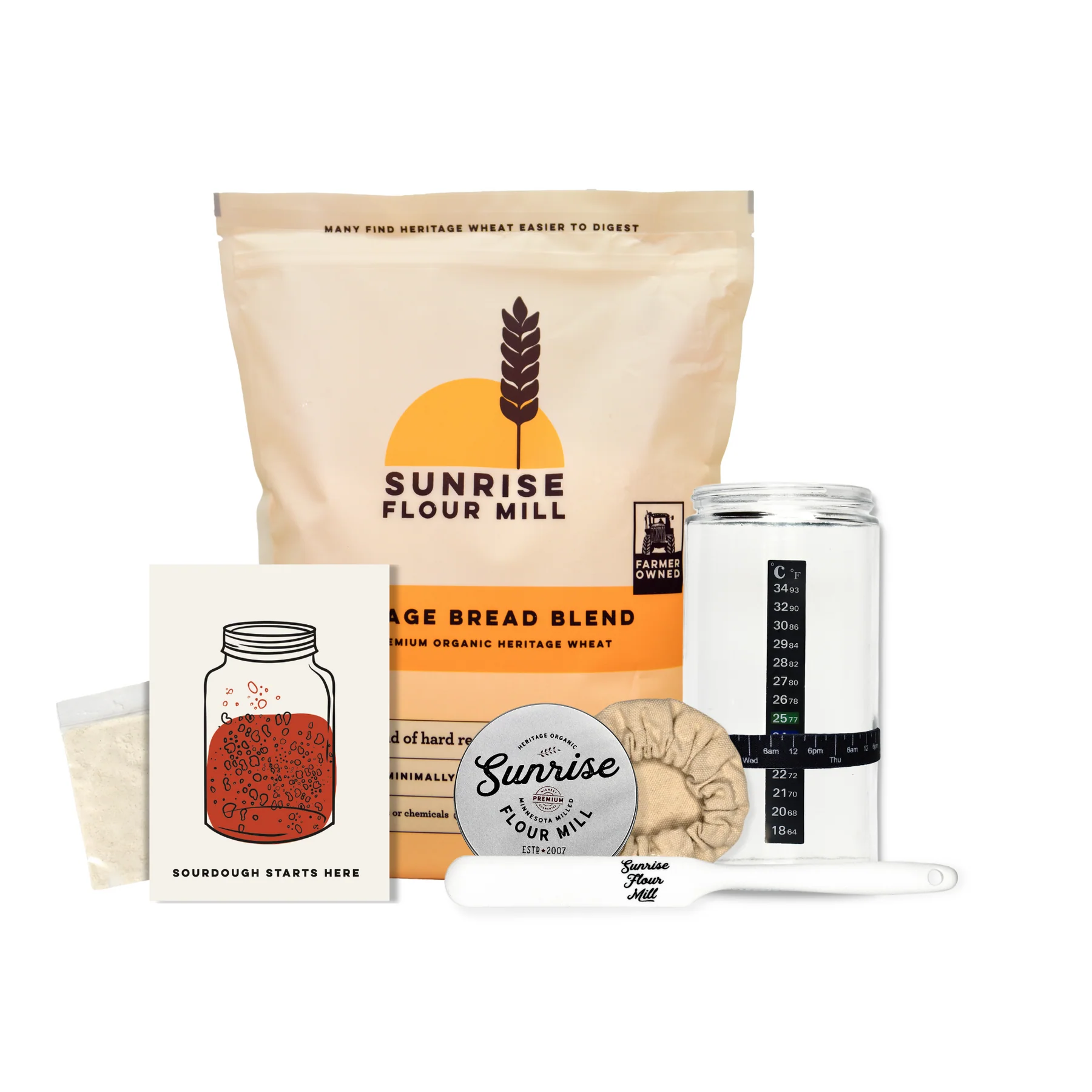 Complete sourdough bread starter kit with everything you need to bake artisan bread